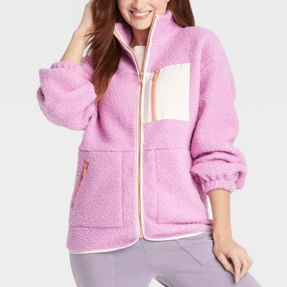 Universal Thread Jackets & Blazers - Universal Thread Purple Sherpa Full Zip Color Block Jacket Size XS